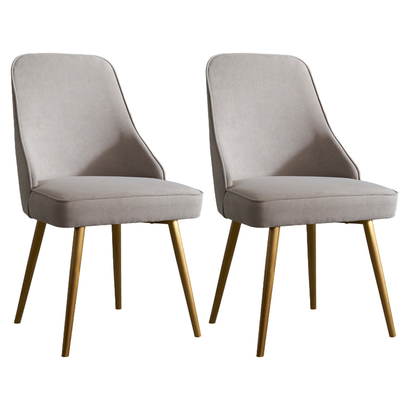 Contemporary Style Metal Dining Chairs Parsons Armless Chairs for Kitchen Grey 2 Piece Set Clearhalo ' kitchen&dining_furn' 'Dining Chairs' 'Dining Tables & Seating' 'dining_chair' 'furn' 'furn_dining_chair' 'Furniture' 'furniture_dining_chair' 'Kitchen & Dining Furniture' 'kitchen' 3859095