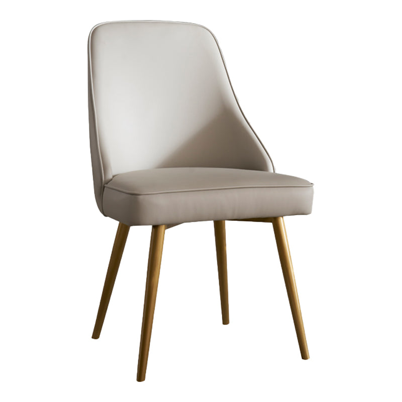 Contemporary Style Metal Dining Chairs Parsons Armless Chairs for Kitchen Light Gray 1 Piece Clearhalo ' kitchen&dining_furn' 'Dining Chairs' 'Dining Tables & Seating' 'dining_chair' 'furn' 'furn_dining_chair' 'Furniture' 'furniture_dining_chair' 'Kitchen & Dining Furniture' 'kitchen' 3859099