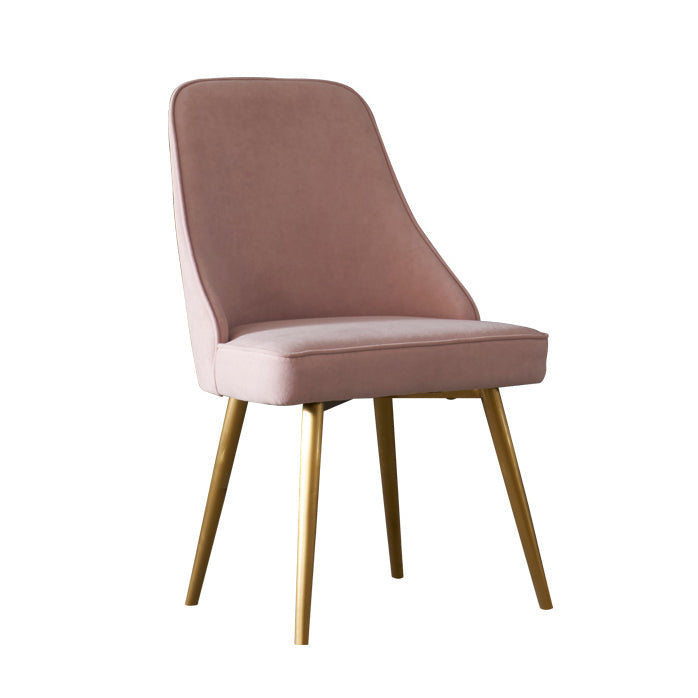 Contemporary Style Metal Dining Chairs Parsons Armless Chairs for Kitchen Pink 1 Piece Clearhalo ' kitchen&dining_furn' 'Dining Chairs' 'Dining Tables & Seating' 'dining_chair' 'furn' 'furn_dining_chair' 'Furniture' 'furniture_dining_chair' 'Kitchen & Dining Furniture' 'kitchen' 3859102