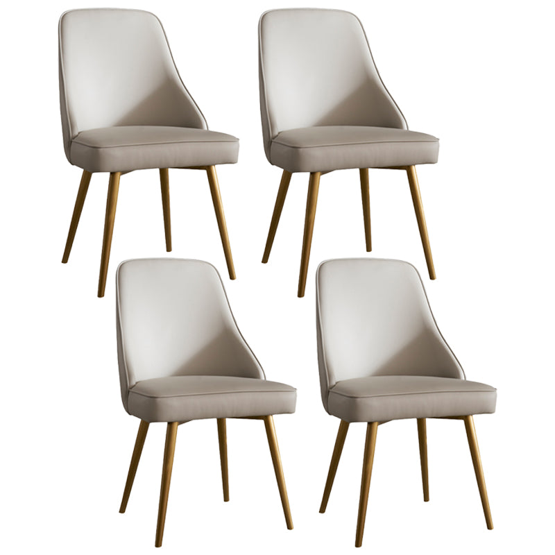 Contemporary Style Metal Dining Chairs Parsons Armless Chairs for Kitchen Light Gray 4 Piece Set Clearhalo ' kitchen&dining_furn' 'Dining Chairs' 'Dining Tables & Seating' 'dining_chair' 'furn' 'furn_dining_chair' 'Furniture' 'furniture_dining_chair' 'Kitchen & Dining Furniture' 'kitchen' 3859103