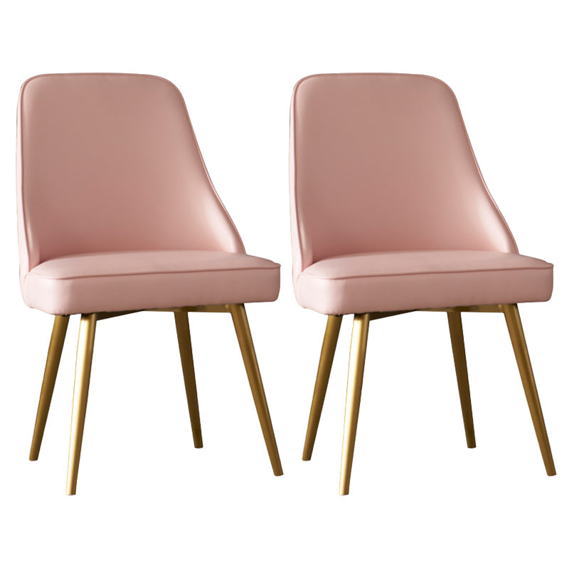 Contemporary Style Metal Dining Chairs Parsons Armless Chairs for Kitchen Rose Bloom 2 Piece Set Clearhalo ' kitchen&dining_furn' 'Dining Chairs' 'Dining Tables & Seating' 'dining_chair' 'furn' 'furn_dining_chair' 'Furniture' 'furniture_dining_chair' 'Kitchen & Dining Furniture' 'kitchen' 3859110