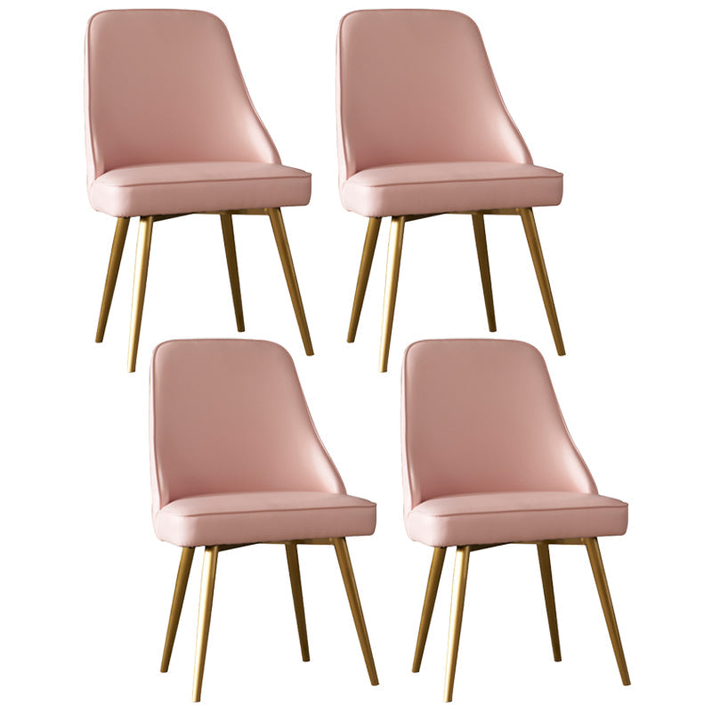 Contemporary Style Metal Dining Chairs Parsons Armless Chairs for Kitchen Rose Bloom 4 Piece Set Clearhalo ' kitchen&dining_furn' 'Dining Chairs' 'Dining Tables & Seating' 'dining_chair' 'furn' 'furn_dining_chair' 'Furniture' 'furniture_dining_chair' 'Kitchen & Dining Furniture' 'kitchen' 3859112