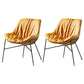 Contemporary Style Leather Chair Armless Chair with Metal Legs for Kitchen Yellow 2 Piece Set Clearhalo ' kitchen&dining_furn' 'Dining Chairs' 'Dining Tables & Seating' 'dining_chair' 'furn' 'furn_dining_chair' 'Furniture' 'furniture_dining_chair' 'Kitchen & Dining Furniture' 'kitchen' 3859117