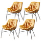 Contemporary Style Leather Chair Armless Chair with Metal Legs for Kitchen Yellow 4 Piece Set Clearhalo ' kitchen&dining_furn' 'Dining Chairs' 'Dining Tables & Seating' 'dining_chair' 'furn' 'furn_dining_chair' 'Furniture' 'furniture_dining_chair' 'Kitchen & Dining Furniture' 'kitchen' 3859118