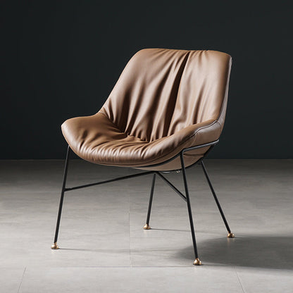 Contemporary Style Leather Chair Armless Chair with Metal Legs for Kitchen Camel 1 Piece Clearhalo ' kitchen&dining_furn' 'Dining Chairs' 'Dining Tables & Seating' 'dining_chair' 'furn' 'furn_dining_chair' 'Furniture' 'furniture_dining_chair' 'Kitchen & Dining Furniture' 'kitchen' 3859121