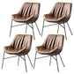 Contemporary Style Leather Chair Armless Chair with Metal Legs for Kitchen Camel 4 Piece Set Clearhalo ' kitchen&dining_furn' 'Dining Chairs' 'Dining Tables & Seating' 'dining_chair' 'furn' 'furn_dining_chair' 'Furniture' 'furniture_dining_chair' 'Kitchen & Dining Furniture' 'kitchen' 3859125