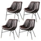 Contemporary Style Leather Chair Armless Chair with Metal Legs for Kitchen Coffee 4 Piece Set Clearhalo ' kitchen&dining_furn' 'Dining Chairs' 'Dining Tables & Seating' 'dining_chair' 'furn' 'furn_dining_chair' 'Furniture' 'furniture_dining_chair' 'Kitchen & Dining Furniture' 'kitchen' 3859130