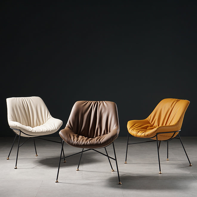 Contemporary Style Leather Chair Armless Chair with Metal Legs for Kitchen Clearhalo ' kitchen&dining_furn' 'Dining Chairs' 'Dining Tables & Seating' 'dining_chair' 'furn' 'furn_dining_chair' 'Furniture' 'furniture_dining_chair' 'Kitchen & Dining Furniture' 'kitchen' 3859135