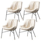 Contemporary Style Leather Chair Armless Chair with Metal Legs for Kitchen Off-White 4 Piece Set Clearhalo ' kitchen&dining_furn' 'Dining Chairs' 'Dining Tables & Seating' 'dining_chair' 'furn' 'furn_dining_chair' 'Furniture' 'furniture_dining_chair' 'Kitchen & Dining Furniture' 'kitchen' 3859136