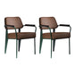 Scandinavian Home Arm Chair Open Back Upholstered Metal Dining Room Chair Coffee Green Set of 2 Clearhalo ' kitchen&dining_furn' 'Dining Chairs' 'Dining Tables & Seating' 'dining_chair' 'Furniture' 'furniture_dining_chair' 'Kitchen & Dining Furniture' 'kitchen' 3859142
