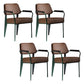 Scandinavian Home Arm Chair Open Back Upholstered Metal Dining Room Chair Coffee Green Set of 4 Clearhalo ' kitchen&dining_furn' 'Dining Chairs' 'Dining Tables & Seating' 'dining_chair' 'Furniture' 'furniture_dining_chair' 'Kitchen & Dining Furniture' 'kitchen' 3859144