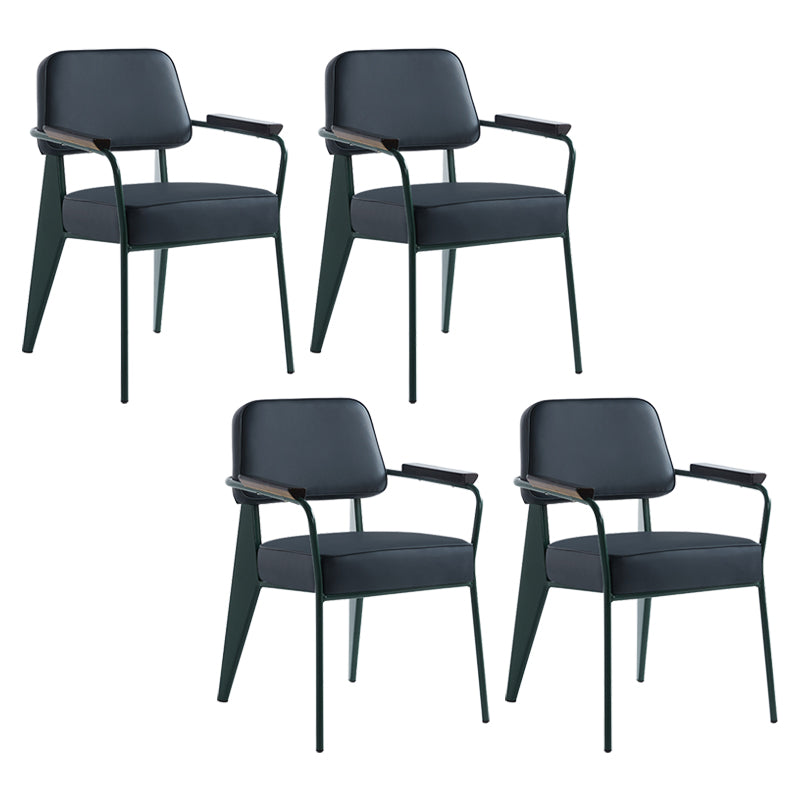 Scandinavian Home Arm Chair Open Back Upholstered Metal Dining Room Chair Blue Green Set of 4 Clearhalo ' kitchen&dining_furn' 'Dining Chairs' 'Dining Tables & Seating' 'dining_chair' 'Furniture' 'furniture_dining_chair' 'Kitchen & Dining Furniture' 'kitchen' 3859155
