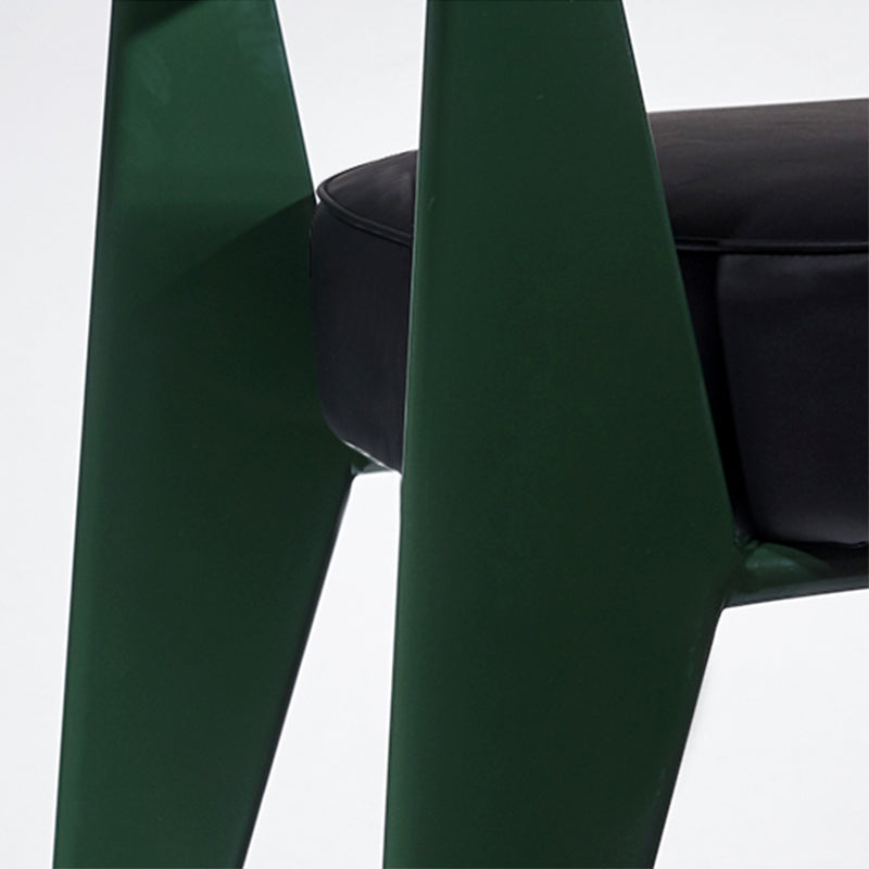 Scandinavian Home Arm Chair Open Back Upholstered Metal Dining Room Chair Clearhalo ' kitchen&dining_furn' 'Dining Chairs' 'Dining Tables & Seating' 'dining_chair' 'Furniture' 'furniture_dining_chair' 'Kitchen & Dining Furniture' 'kitchen' 3859156