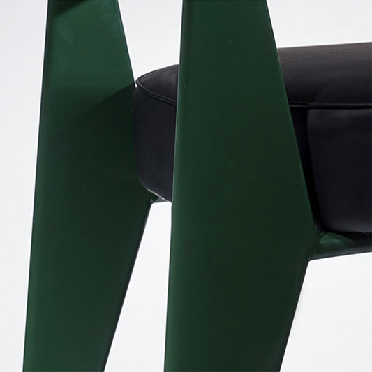 Scandinavian Home Arm Chair Open Back Upholstered Metal Dining Room Chair Clearhalo ' kitchen&dining_furn' 'Dining Chairs' 'Dining Tables & Seating' 'dining_chair' 'Furniture' 'furniture_dining_chair' 'Kitchen & Dining Furniture' 'kitchen' 3859156