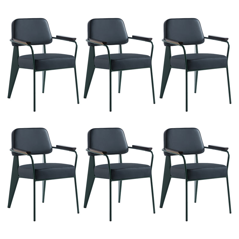 Scandinavian Home Arm Chair Open Back Upholstered Metal Dining Room Chair Blue Green Set of 6 Clearhalo ' kitchen&dining_furn' 'Dining Chairs' 'Dining Tables & Seating' 'dining_chair' 'Furniture' 'furniture_dining_chair' 'Kitchen & Dining Furniture' 'kitchen' 3859157