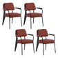 Scandinavian Home Arm Chair Open Back Upholstered Metal Dining Room Chair Red Black Set of 4 Clearhalo ' kitchen&dining_furn' 'Dining Chairs' 'Dining Tables & Seating' 'dining_chair' 'Furniture' 'furniture_dining_chair' 'Kitchen & Dining Furniture' 'kitchen' 3859161