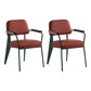 Scandinavian Home Arm Chair Open Back Upholstered Metal Dining Room Chair Red Green Set of 2 Clearhalo ' kitchen&dining_furn' 'Dining Chairs' 'Dining Tables & Seating' 'dining_chair' 'Furniture' 'furniture_dining_chair' 'Kitchen & Dining Furniture' 'kitchen' 3859166