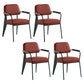 Scandinavian Home Arm Chair Open Back Upholstered Metal Dining Room Chair Red Green Set of 4 Clearhalo ' kitchen&dining_furn' 'Dining Chairs' 'Dining Tables & Seating' 'dining_chair' 'Furniture' 'furniture_dining_chair' 'Kitchen & Dining Furniture' 'kitchen' 3859168
