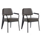 Scandinavian Home Arm Chair Open Back Upholstered Metal Dining Room Chair Grey Black Set of 2 Clearhalo ' kitchen&dining_furn' 'Dining Chairs' 'Dining Tables & Seating' 'dining_chair' 'Furniture' 'furniture_dining_chair' 'Kitchen & Dining Furniture' 'kitchen' 3859170