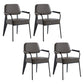Scandinavian Home Arm Chair Open Back Upholstered Metal Dining Room Chair Grey Black Set of 4 Clearhalo ' kitchen&dining_furn' 'Dining Chairs' 'Dining Tables & Seating' 'dining_chair' 'Furniture' 'furniture_dining_chair' 'Kitchen & Dining Furniture' 'kitchen' 3859171