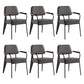 Scandinavian Home Arm Chair Open Back Upholstered Metal Dining Room Chair Grey Black Set of 6 Clearhalo ' kitchen&dining_furn' 'Dining Chairs' 'Dining Tables & Seating' 'dining_chair' 'Furniture' 'furniture_dining_chair' 'Kitchen & Dining Furniture' 'kitchen' 3859172