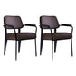 Scandinavian Home Arm Chair Open Back Upholstered Metal Dining Room Chair Brown Black Set of 2 Clearhalo ' kitchen&dining_furn' 'Dining Chairs' 'Dining Tables & Seating' 'dining_chair' 'Furniture' 'furniture_dining_chair' 'Kitchen & Dining Furniture' 'kitchen' 3859173