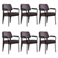 Scandinavian Home Arm Chair Open Back Upholstered Metal Dining Room Chair Brown Black Set of 6 Clearhalo ' kitchen&dining_furn' 'Dining Chairs' 'Dining Tables & Seating' 'dining_chair' 'Furniture' 'furniture_dining_chair' 'Kitchen & Dining Furniture' 'kitchen' 3859175