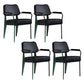 Scandinavian Home Arm Chair Open Back Upholstered Metal Dining Room Chair Black Green Set of 4 Clearhalo ' kitchen&dining_furn' 'Dining Chairs' 'Dining Tables & Seating' 'dining_chair' 'Furniture' 'furniture_dining_chair' 'Kitchen & Dining Furniture' 'kitchen' 3859177