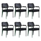 Scandinavian Home Arm Chair Open Back Upholstered Metal Dining Room Chair Black Green Set of 6 Clearhalo ' kitchen&dining_furn' 'Dining Chairs' 'Dining Tables & Seating' 'dining_chair' 'Furniture' 'furniture_dining_chair' 'Kitchen & Dining Furniture' 'kitchen' 3859178