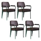 Scandinavian Home Arm Chair Open Back Upholstered Metal Dining Room Chair Brown Green Set of 4 Clearhalo ' kitchen&dining_furn' 'Dining Chairs' 'Dining Tables & Seating' 'dining_chair' 'Furniture' 'furniture_dining_chair' 'Kitchen & Dining Furniture' 'kitchen' 3859180