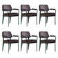 Scandinavian Home Arm Chair Open Back Upholstered Metal Dining Room Chair Brown Green Set of 6 Clearhalo ' kitchen&dining_furn' 'Dining Chairs' 'Dining Tables & Seating' 'dining_chair' 'Furniture' 'furniture_dining_chair' 'Kitchen & Dining Furniture' 'kitchen' 3859181