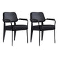 Scandinavian Home Arm Chair Open Back Upholstered Metal Dining Room Chair Black Black Set of 2 Clearhalo ' kitchen&dining_furn' 'Dining Chairs' 'Dining Tables & Seating' 'dining_chair' 'Furniture' 'furniture_dining_chair' 'Kitchen & Dining Furniture' 'kitchen' 3859182