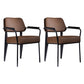 Scandinavian Home Arm Chair Open Back Upholstered Metal Dining Room Chair Coffee Black Set of 2 Clearhalo ' kitchen&dining_furn' 'Dining Chairs' 'Dining Tables & Seating' 'dining_chair' 'Furniture' 'furniture_dining_chair' 'Kitchen & Dining Furniture' 'kitchen' 3859185