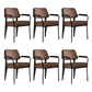 Scandinavian Home Arm Chair Open Back Upholstered Metal Dining Room Chair Coffee Black Set of 6 Clearhalo ' kitchen&dining_furn' 'Dining Chairs' 'Dining Tables & Seating' 'dining_chair' 'Furniture' 'furniture_dining_chair' 'Kitchen & Dining Furniture' 'kitchen' 3859187
