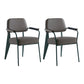 Scandinavian Home Arm Chair Open Back Upholstered Metal Dining Room Chair Grey Green Set of 2 Clearhalo ' kitchen&dining_furn' 'Dining Chairs' 'Dining Tables & Seating' 'dining_chair' 'Furniture' 'furniture_dining_chair' 'Kitchen & Dining Furniture' 'kitchen' 3859188