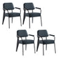 Scandinavian Home Arm Chair Open Back Upholstered Metal Dining Room Chair Blue Black Set of 4 Clearhalo ' kitchen&dining_furn' 'Dining Chairs' 'Dining Tables & Seating' 'dining_chair' 'Furniture' 'furniture_dining_chair' 'Kitchen & Dining Furniture' 'kitchen' 3859192