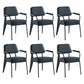 Scandinavian Home Arm Chair Open Back Upholstered Metal Dining Room Chair Blue Black Set of 6 Clearhalo ' kitchen&dining_furn' 'Dining Chairs' 'Dining Tables & Seating' 'dining_chair' 'Furniture' 'furniture_dining_chair' 'Kitchen & Dining Furniture' 'kitchen' 3859193