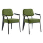 Scandinavian Home Arm Chair Open Back Upholstered Metal Dining Room Chair Green Black Set of 2 Clearhalo ' kitchen&dining_furn' 'Dining Chairs' 'Dining Tables & Seating' 'dining_chair' 'Furniture' 'furniture_dining_chair' 'Kitchen & Dining Furniture' 'kitchen' 3859194