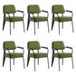 Scandinavian Home Arm Chair Open Back Upholstered Metal Dining Room Chair Green Black Set of 6 Clearhalo ' kitchen&dining_furn' 'Dining Chairs' 'Dining Tables & Seating' 'dining_chair' 'Furniture' 'furniture_dining_chair' 'Kitchen & Dining Furniture' 'kitchen' 3859196