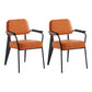 Scandinavian Home Arm Chair Open Back Upholstered Metal Dining Room Chair Orange Black Set of 2 Clearhalo ' kitchen&dining_furn' 'Dining Chairs' 'Dining Tables & Seating' 'dining_chair' 'Furniture' 'furniture_dining_chair' 'Kitchen & Dining Furniture' 'kitchen' 3859200