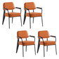 Scandinavian Home Arm Chair Open Back Upholstered Metal Dining Room Chair Orange Black Set of 4 Clearhalo ' kitchen&dining_furn' 'Dining Chairs' 'Dining Tables & Seating' 'dining_chair' 'Furniture' 'furniture_dining_chair' 'Kitchen & Dining Furniture' 'kitchen' 3859201