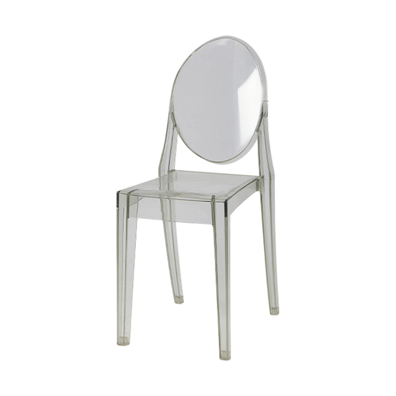 Scandinavian Style Plastic Chair Set Kitchen Dining Room Open Back Side Chairs Clear 1 Piece Clearhalo ' kitchen&dining_furn' 'Dining Chairs' 'Dining Tables & Seating' 'dining_chair' 'furn' 'furn_dining_chair' 'Furniture' 'furniture_dining_chair' 'Kitchen & Dining Furniture' 'kitchen' 3859204
