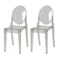 Scandinavian Style Plastic Chair Set Kitchen Dining Room Open Back Side Chairs Clear 2 Piece Set Clearhalo ' kitchen&dining_furn' 'Dining Chairs' 'Dining Tables & Seating' 'dining_chair' 'furn' 'furn_dining_chair' 'Furniture' 'furniture_dining_chair' 'Kitchen & Dining Furniture' 'kitchen' 3859205
