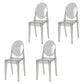 Scandinavian Style Plastic Chair Set Kitchen Dining Room Open Back Side Chairs Clear 4 Piece Set Clearhalo ' kitchen&dining_furn' 'Dining Chairs' 'Dining Tables & Seating' 'dining_chair' 'furn' 'furn_dining_chair' 'Furniture' 'furniture_dining_chair' 'Kitchen & Dining Furniture' 'kitchen' 3859208