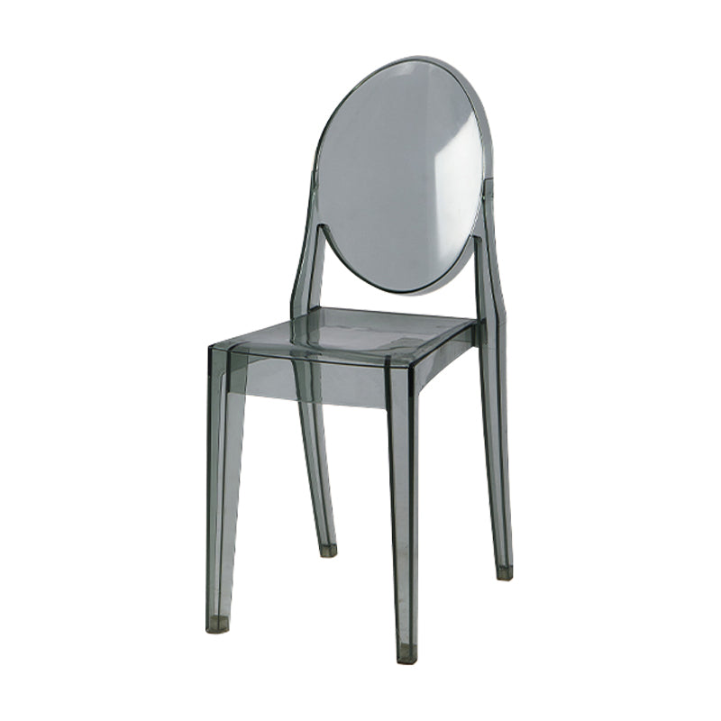 Scandinavian Style Plastic Chair Set Kitchen Dining Room Open Back Side Chairs Dark Gray 1 Piece Clearhalo ' kitchen&dining_furn' 'Dining Chairs' 'Dining Tables & Seating' 'dining_chair' 'furn' 'furn_dining_chair' 'Furniture' 'furniture_dining_chair' 'Kitchen & Dining Furniture' 'kitchen' 3859213