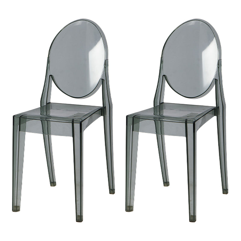 Scandinavian Style Plastic Chair Set Kitchen Dining Room Open Back Side Chairs Dark Gray 2 Piece Set Clearhalo ' kitchen&dining_furn' 'Dining Chairs' 'Dining Tables & Seating' 'dining_chair' 'furn' 'furn_dining_chair' 'Furniture' 'furniture_dining_chair' 'Kitchen & Dining Furniture' 'kitchen' 3859215