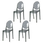 Scandinavian Style Plastic Chair Set Kitchen Dining Room Open Back Side Chairs Dark Gray 4 Piece Set Clearhalo ' kitchen&dining_furn' 'Dining Chairs' 'Dining Tables & Seating' 'dining_chair' 'furn' 'furn_dining_chair' 'Furniture' 'furniture_dining_chair' 'Kitchen & Dining Furniture' 'kitchen' 3859217