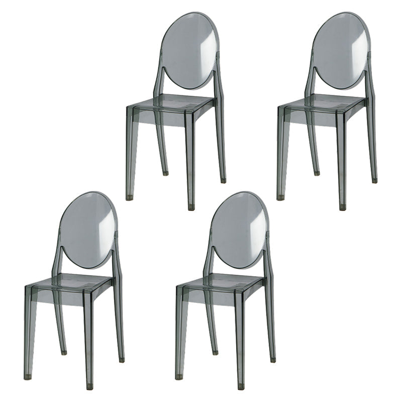Scandinavian Style Plastic Chair Set Kitchen Dining Room Open Back Side Chairs Dark Gray 4 Piece Set Clearhalo ' kitchen&dining_furn' 'Dining Chairs' 'Dining Tables & Seating' 'dining_chair' 'furn' 'furn_dining_chair' 'Furniture' 'furniture_dining_chair' 'Kitchen & Dining Furniture' 'kitchen' 3859217