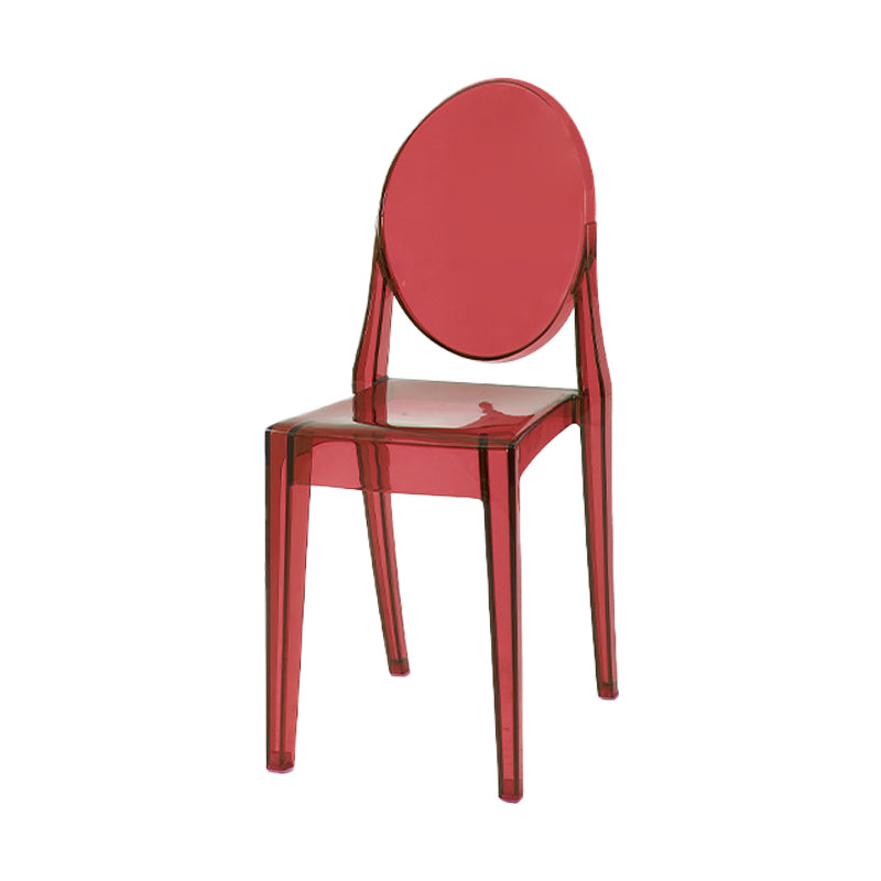 Scandinavian Style Plastic Chair Set Kitchen Dining Room Open Back Side Chairs Red 1 Piece Clearhalo ' kitchen&dining_furn' 'Dining Chairs' 'Dining Tables & Seating' 'dining_chair' 'furn' 'furn_dining_chair' 'Furniture' 'furniture_dining_chair' 'Kitchen & Dining Furniture' 'kitchen' 3859226