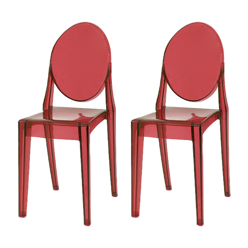 Scandinavian Style Plastic Chair Set Kitchen Dining Room Open Back Side Chairs Red 2 Piece Set Clearhalo ' kitchen&dining_furn' 'Dining Chairs' 'Dining Tables & Seating' 'dining_chair' 'furn' 'furn_dining_chair' 'Furniture' 'furniture_dining_chair' 'Kitchen & Dining Furniture' 'kitchen' 3859228